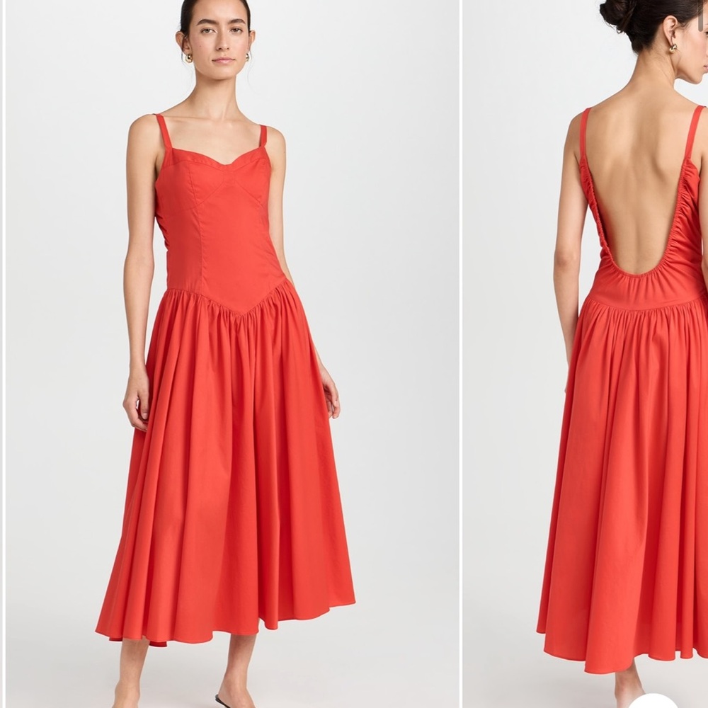 Caroline Constas Orella Scoop Back Midi Dress